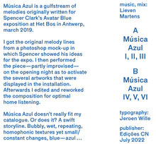 Load image into Gallery viewer, Lieven Martens - Música Azul - ElMuelle1931