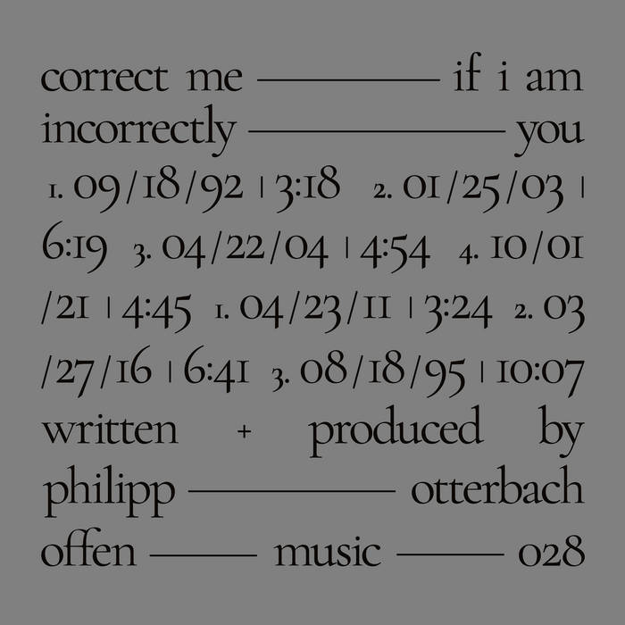 Philipp Otterbach - Correct Me If I Am Incorrectly You - ElMuelle1931